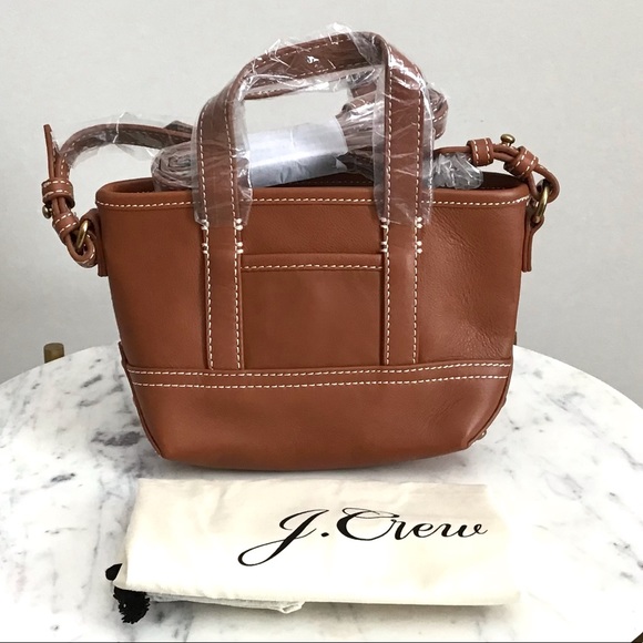 J. CREW Leather Mini Montauk Tote Bag New - Picture 11 of 14
